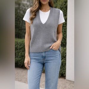 Jason Wu Grey Cashmere V-Neck Sweater Vest